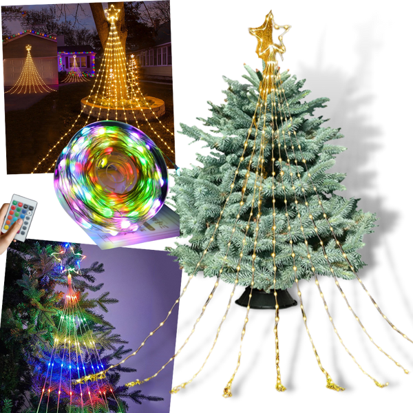 Christmas Tree Waterfall Fairy Lights